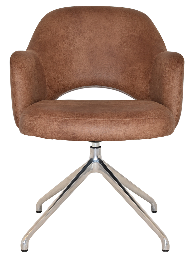 EZ ARM CHAIR ALBURY TRESTLE V2 POLISHED ALUM