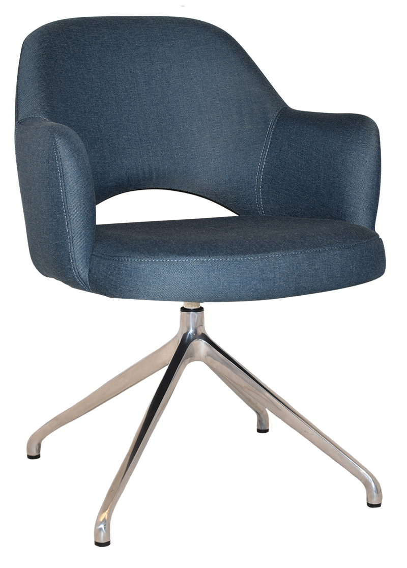 EZ ARM CHAIR ALBURY TRESTLE V2 POLISHED ALUM
