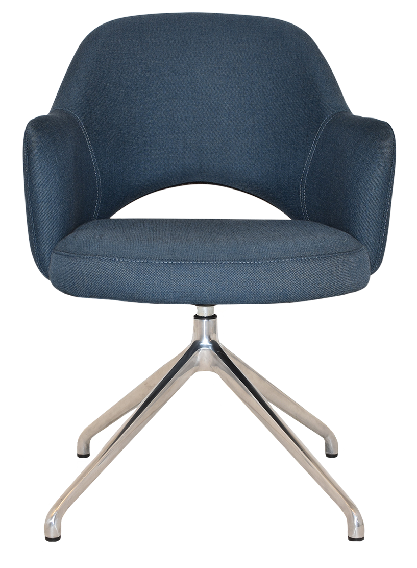 EZ ARM CHAIR ALBURY TRESTLE V2 POLISHED ALUM