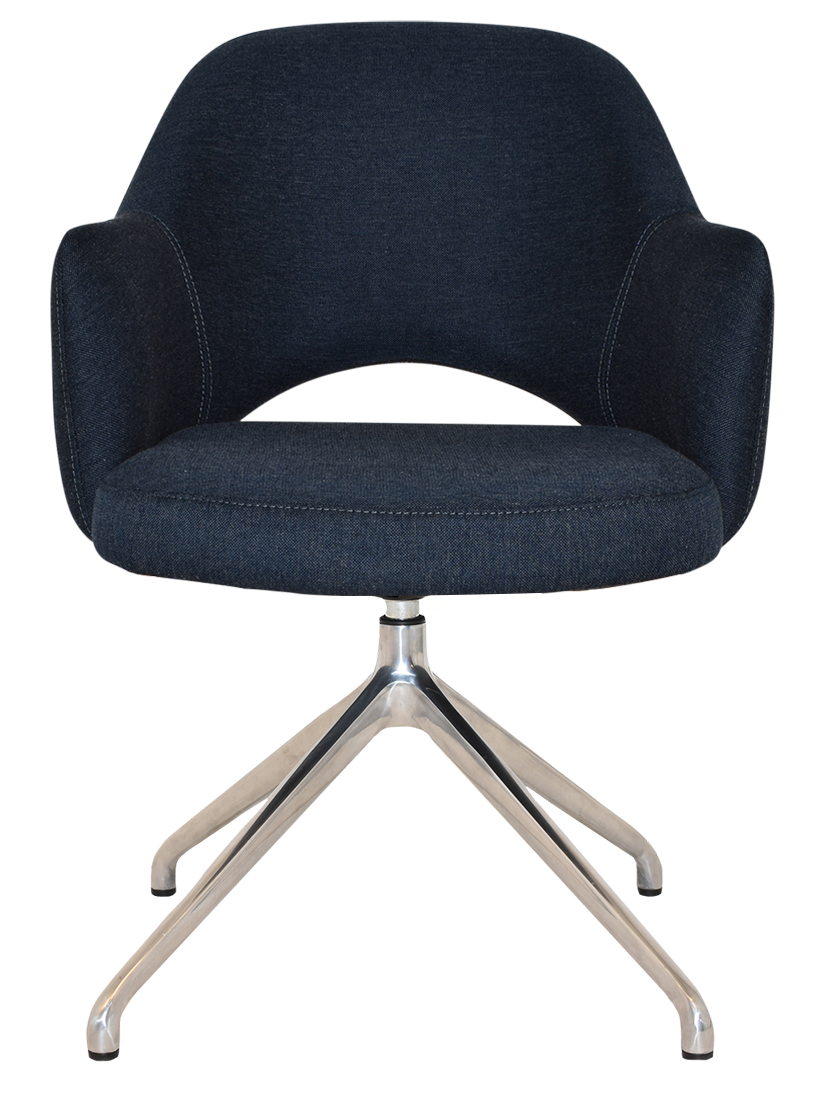 EZ ARM CHAIR ALBURY TRESTLE V2 POLISHED ALUM