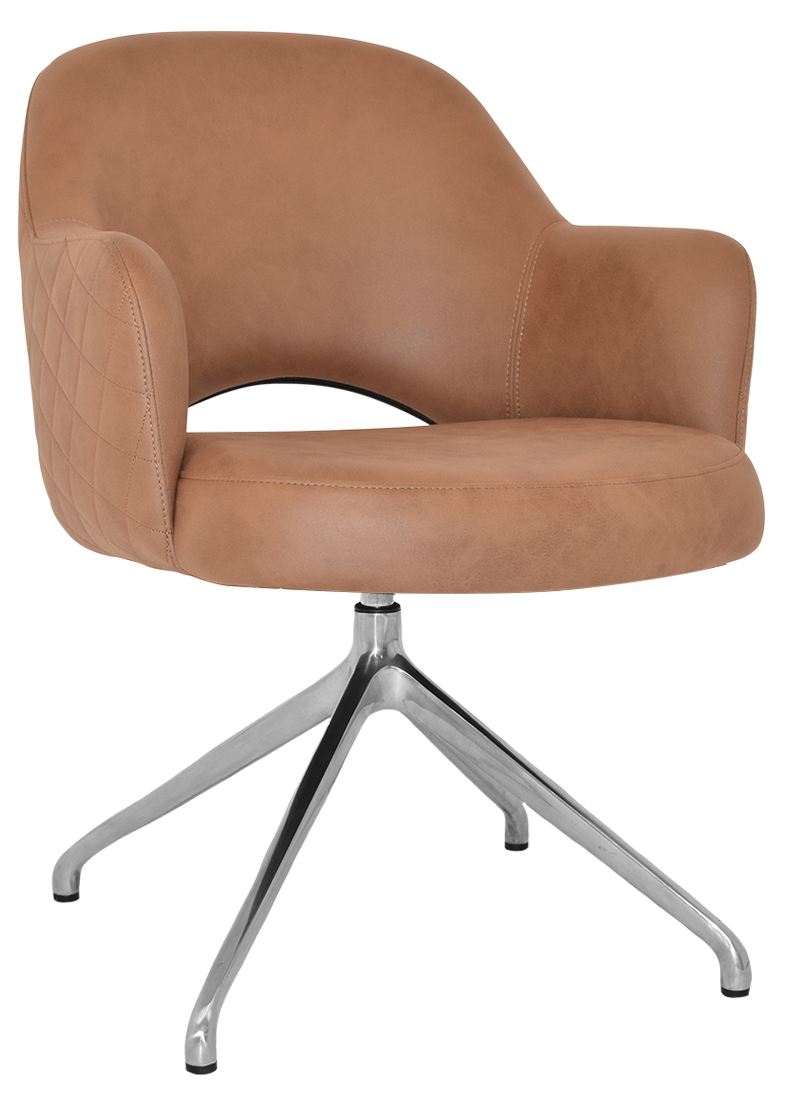 EZ ARM CHAIR ALBURY TRESTLE V2 POLISHED ALUM