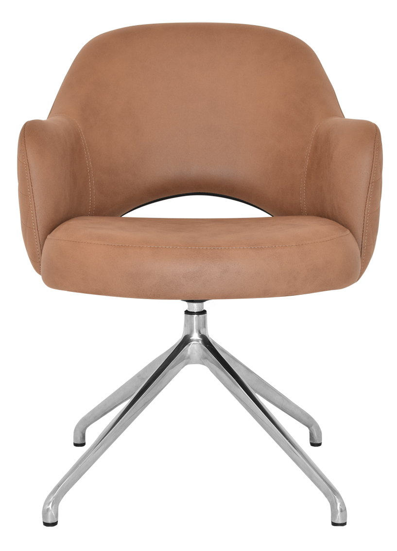 EZ ARM CHAIR ALBURY TRESTLE V2 POLISHED ALUM