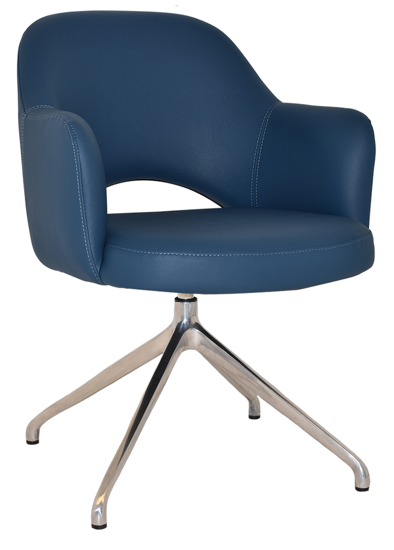 EZ ARM CHAIR ALBURY TRESTLE V2 POLISHED ALUM