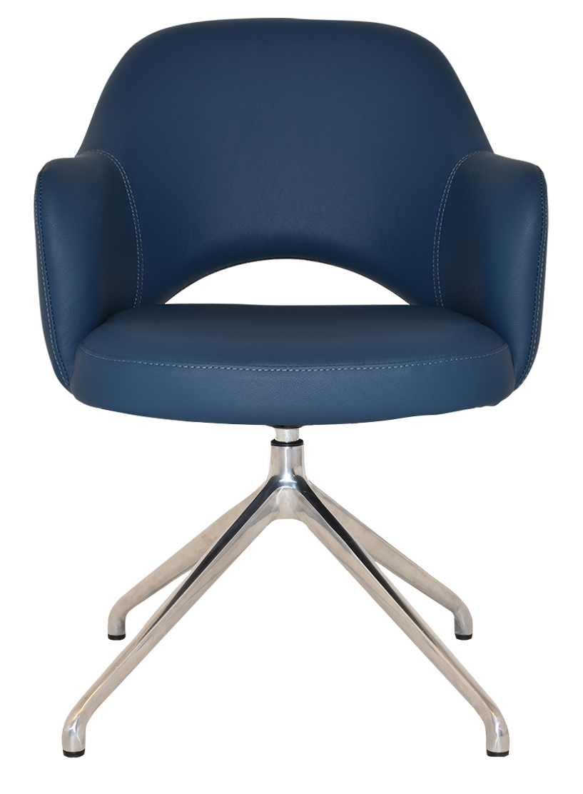 EZ ARM CHAIR ALBURY TRESTLE V2 POLISHED ALUM