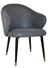 EZ ARM CHAIR HUGO METAL (SLIM) BLACK BRASS + PELLE NAVY