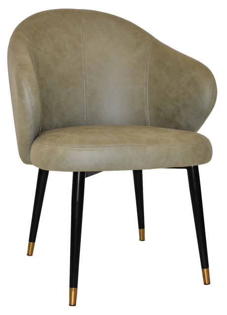 EZ ARM CHAIR HUGO METAL (SLIM) BLACK BRASS + PELLE NAVY