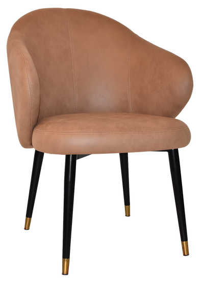 EZ ARM CHAIR HUGO METAL (SLIM) BLACK BRASS + PELLE NAVY
