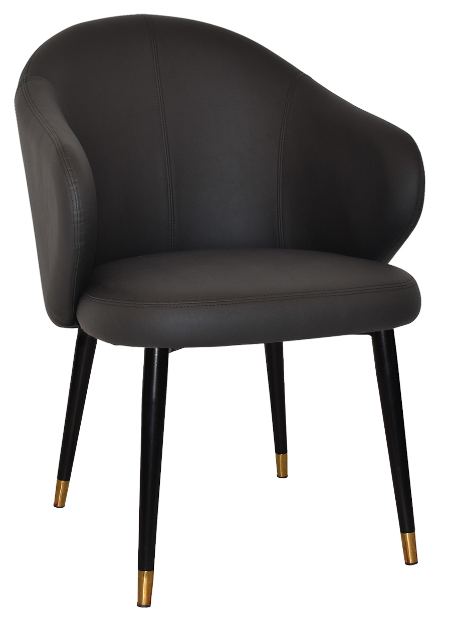 EZ ARM CHAIR HUGO METAL (SLIM) BLACK BRASS + PELLE NAVY