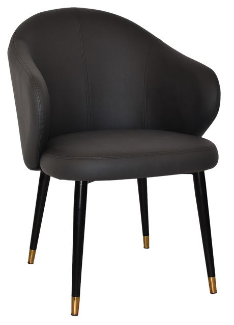 EZ ARM CHAIR HUGO METAL (SLIM) BLACK BRASS + PELLE NAVY