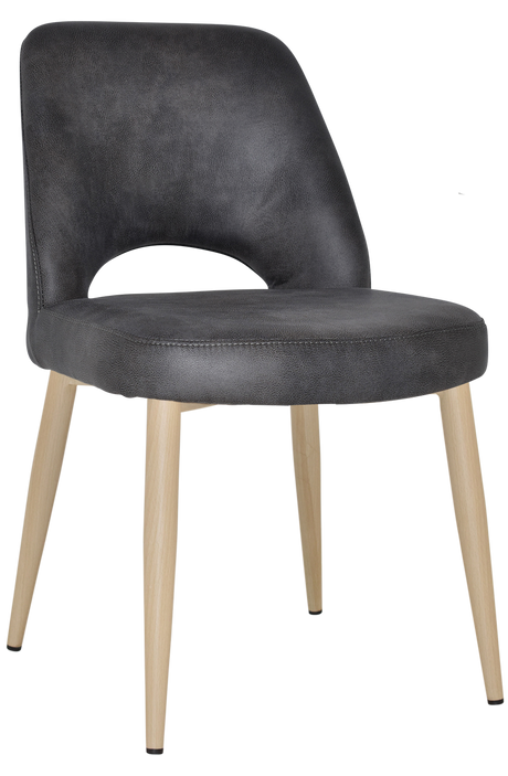 EZ Albury Birch Stained Metal Leg Upholstered Hospitality Dining Chair