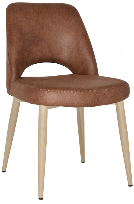 EZ Albury Birch Stained Metal Leg Upholstered Hospitality Dining Chair