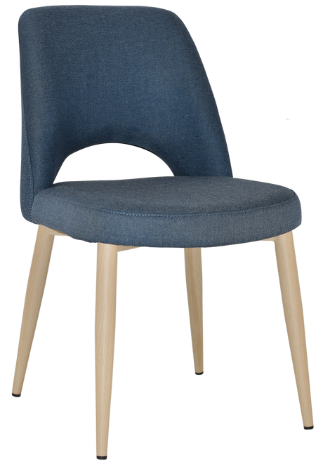 EZ Albury Birch Stained Metal Leg Upholstered Hospitality Dining Chair