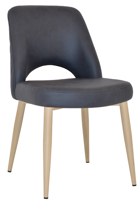 EZ Albury Birch Stained Metal Leg Upholstered Hospitality Dining Chair