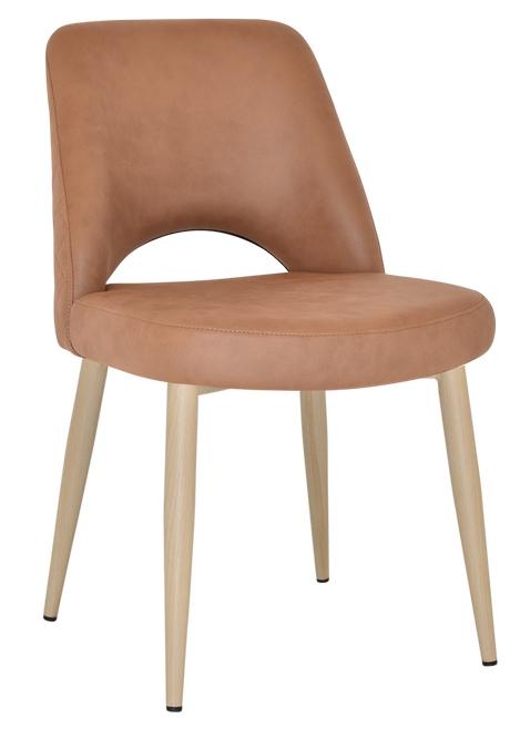 EZ Albury Birch Stained Metal Leg Upholstered Hospitality Dining Chair
