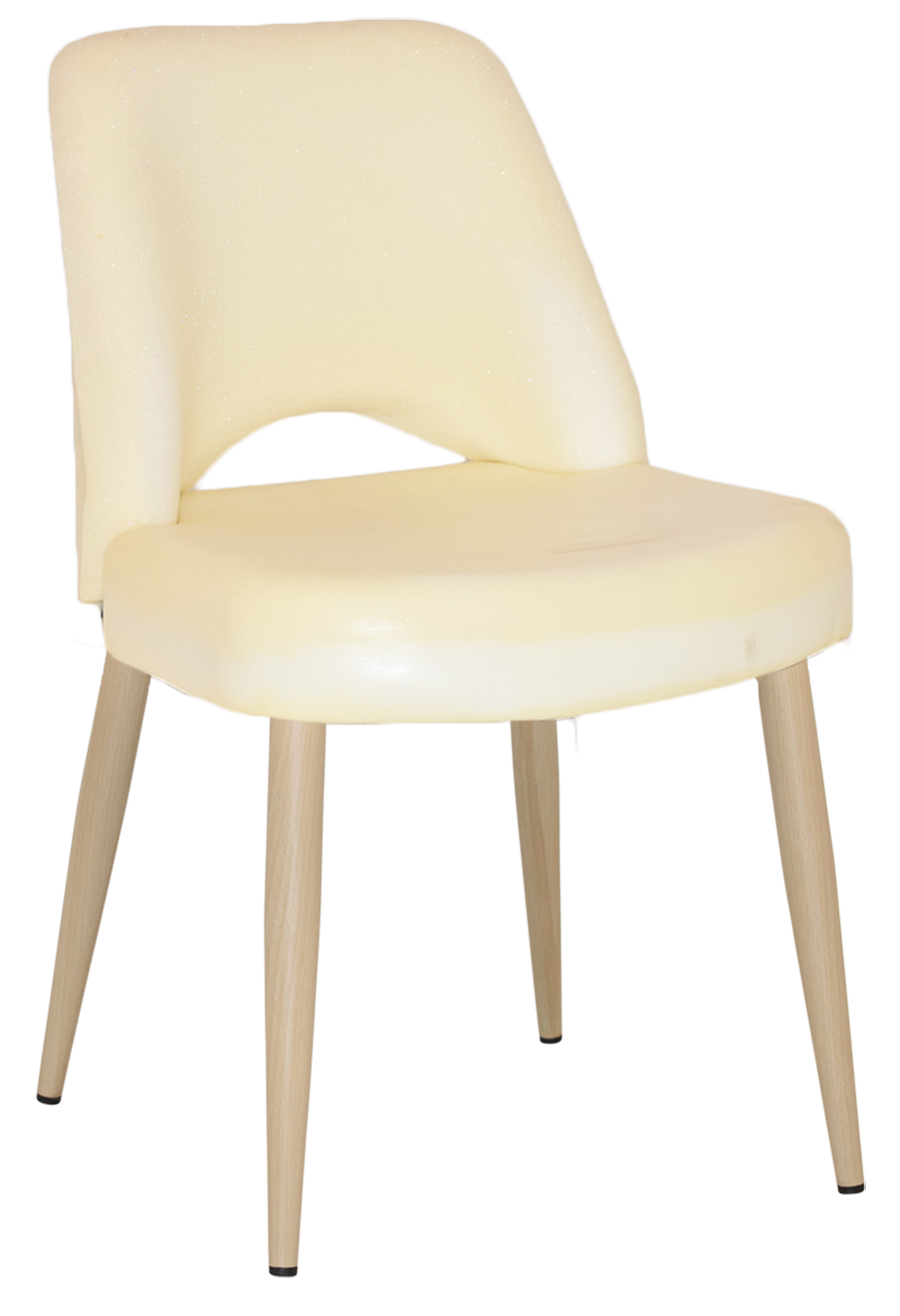 EZ Albury Birch Stained Metal Leg Upholstered Hospitality Dining Chair