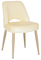 EZ Albury Birch Stained Metal Leg Upholstered Hospitality Dining Chair