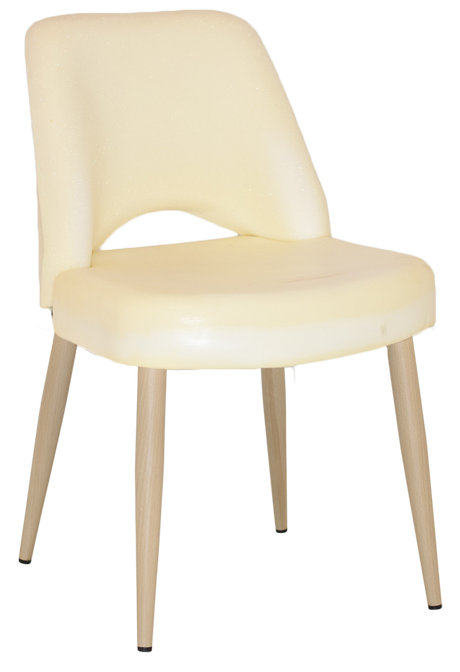 EZ Albury Birch Stained Metal Leg Upholstered Hospitality Dining Chair