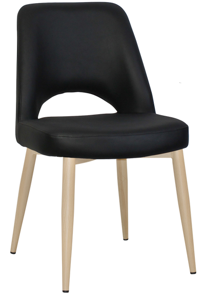 EZ Albury Birch Stained Metal Leg Upholstered Hospitality Dining Chair