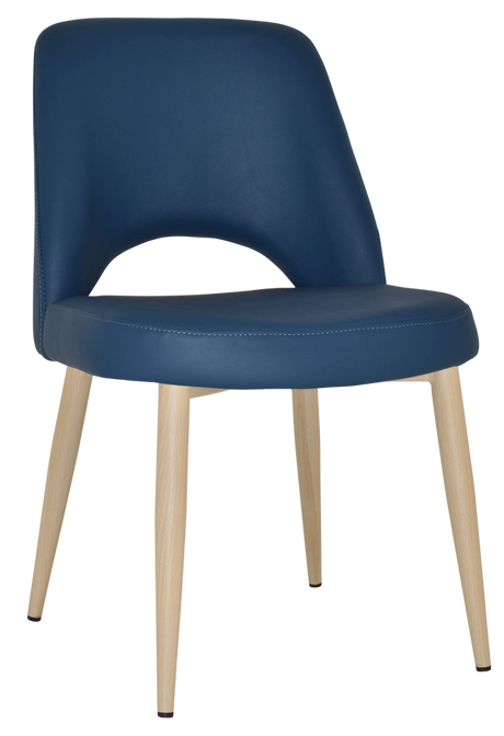 EZ Albury Birch Stained Metal Leg Upholstered Hospitality Dining Chair