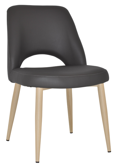 EZ Albury Birch Stained Metal Leg Upholstered Hospitality Dining Chair