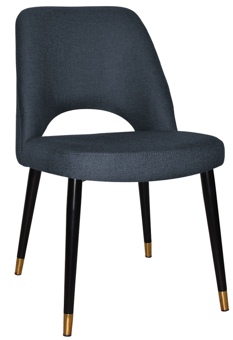 EZ Albury Black Stainless Steel Brass Top Leg Upholstered Hospitality Dining Chair