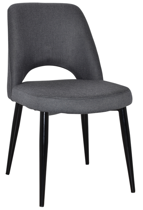 EZ Albury Black Metal Leg Upholstered Hospitality Dining Chair
