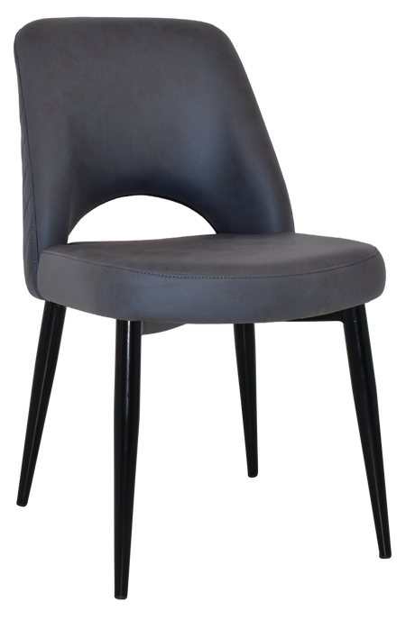 EZ Albury Black Metal Leg Upholstered Hospitality Dining Chair