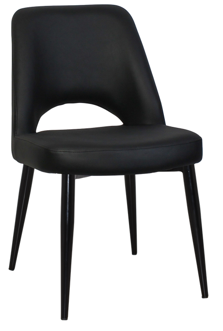 EZ Albury Black Metal Leg Upholstered Hospitality Dining Chair