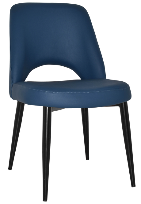 EZ Albury Black Metal Leg Upholstered Hospitality Dining Chair