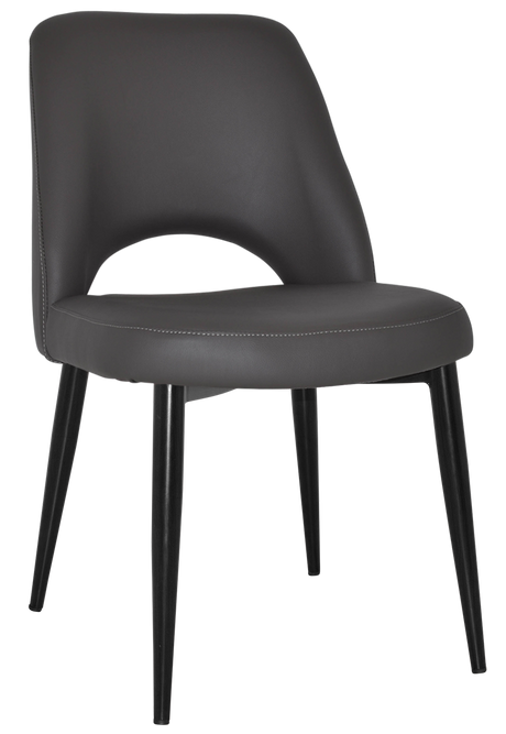 EZ Albury Black Metal Leg Upholstered Hospitality Dining Chair