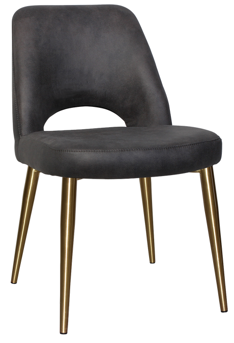 EZ Albury Brass Colour Stainless Steel Leg Upholstered Hospitality Dining Chair