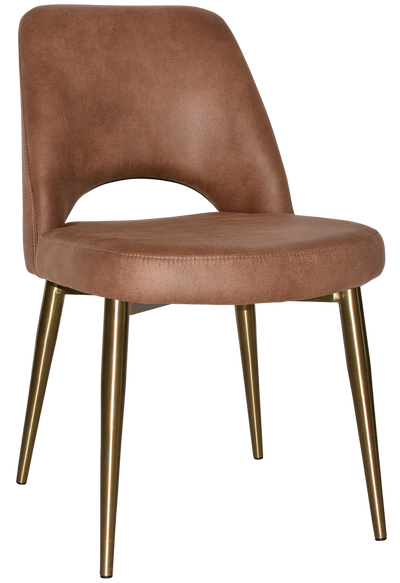 EZ Albury Brass Colour Stainless Steel Leg Upholstered Hospitality Dining Chair