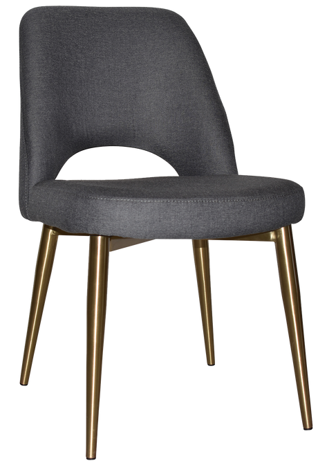 EZ Albury Brass Colour Stainless Steel Leg Upholstered Hospitality Dining Chair