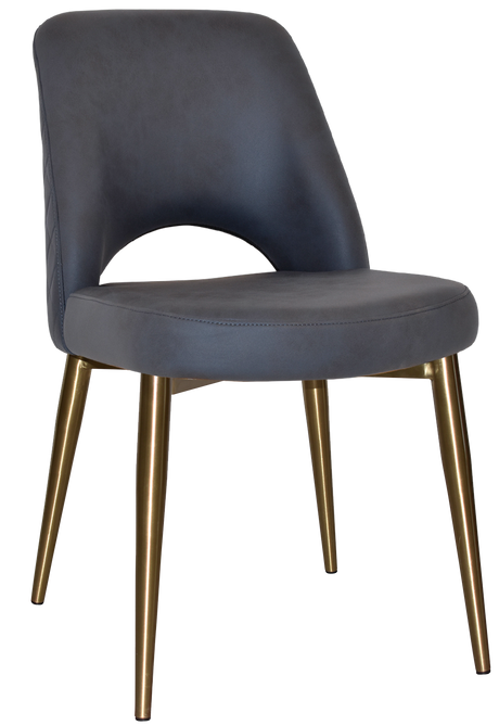 EZ Albury Brass Colour Stainless Steel Leg Upholstered Hospitality Dining Chair