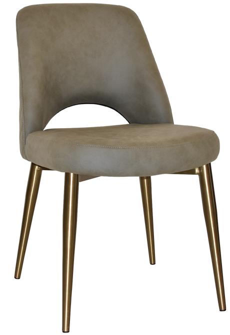 EZ Albury Brass Colour Stainless Steel Leg Upholstered Hospitality Dining Chair