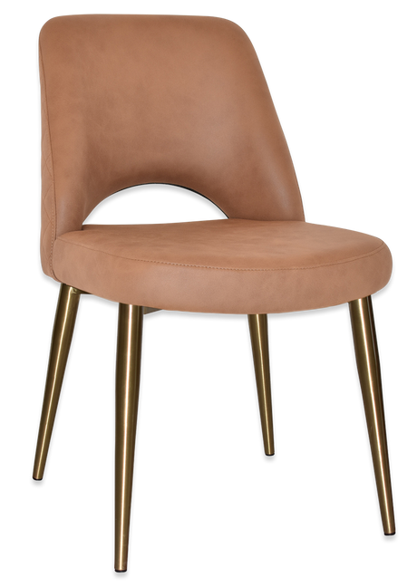 EZ Albury Brass Colour Stainless Steel Leg Upholstered Hospitality Dining Chair