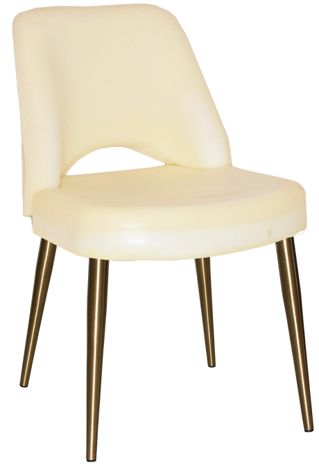 EZ Albury Brass Colour Stainless Steel Leg Upholstered Hospitality Dining Chair