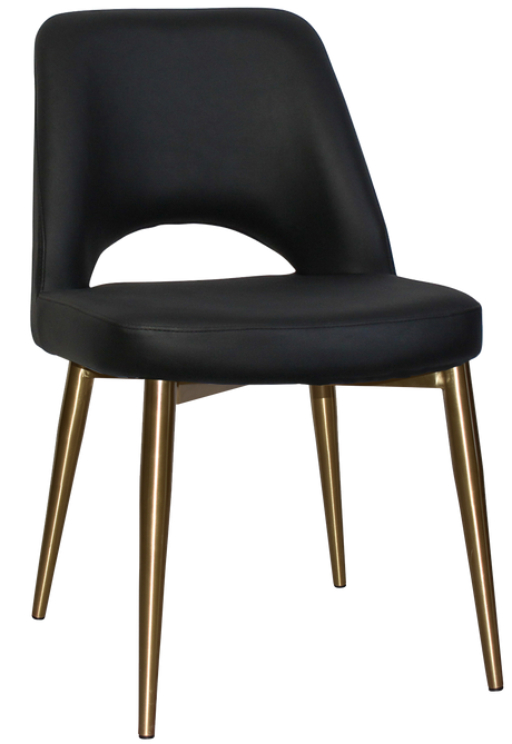 EZ Albury Brass Colour Stainless Steel Leg Upholstered Hospitality Dining Chair