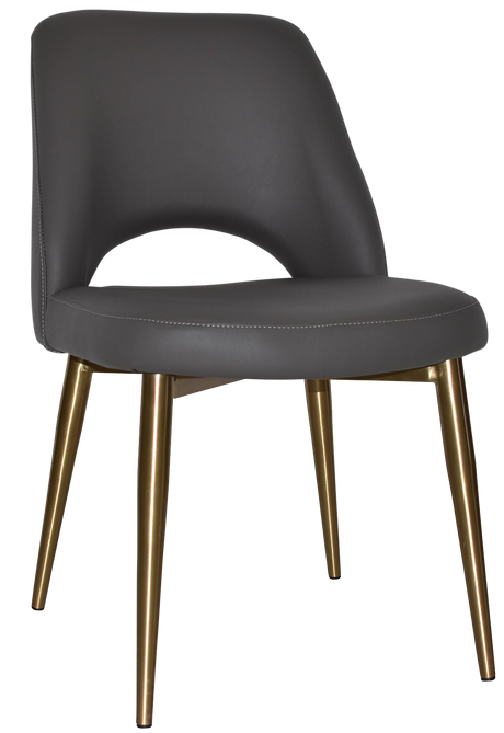 EZ Albury Brass Colour Stainless Steel Leg Upholstered Hospitality Dining Chair
