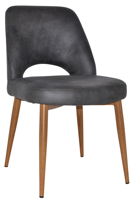 EZ Albury Oak Stained Metal Leg Upholstered Hospitality Dining Chair
