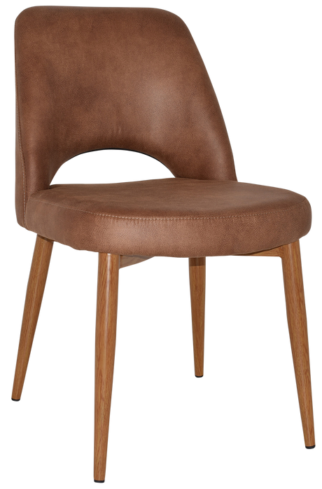 EZ Albury Oak Stained Metal Leg Upholstered Hospitality Dining Chair