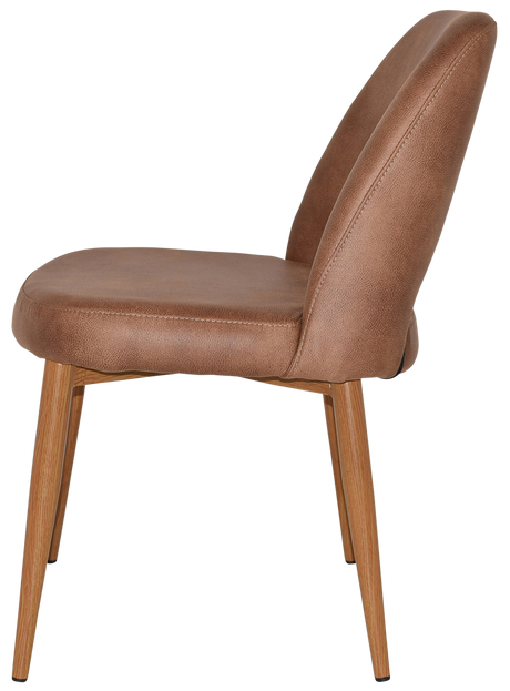 EZ Albury Oak Stained Metal Leg Upholstered Hospitality Dining Chair