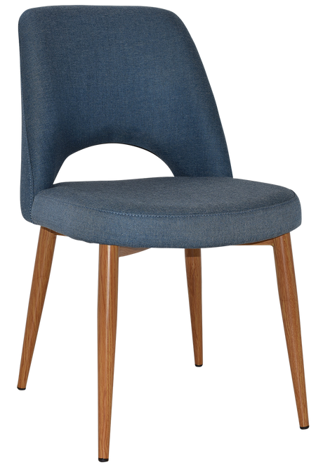 EZ Albury Oak Stained Metal Leg Upholstered Hospitality Dining Chair