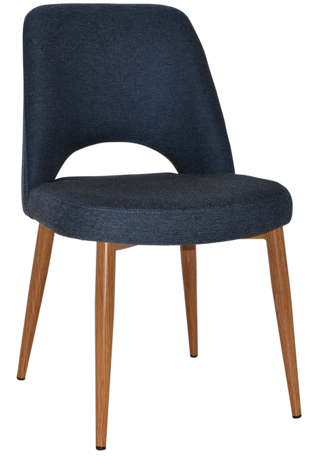 EZ Albury Oak Stained Metal Leg Upholstered Hospitality Dining Chair