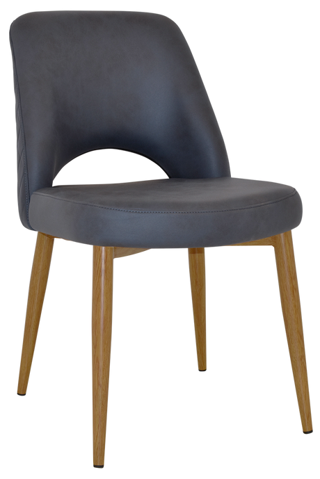 EZ Albury Oak Stained Metal Leg Upholstered Hospitality Dining Chair