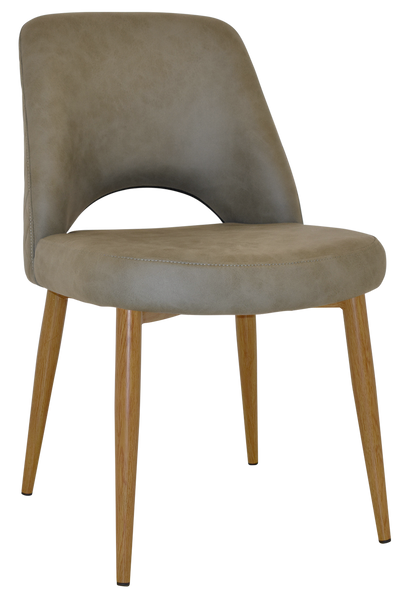 EZ Albury Oak Stained Metal Leg Upholstered Hospitality Dining Chair