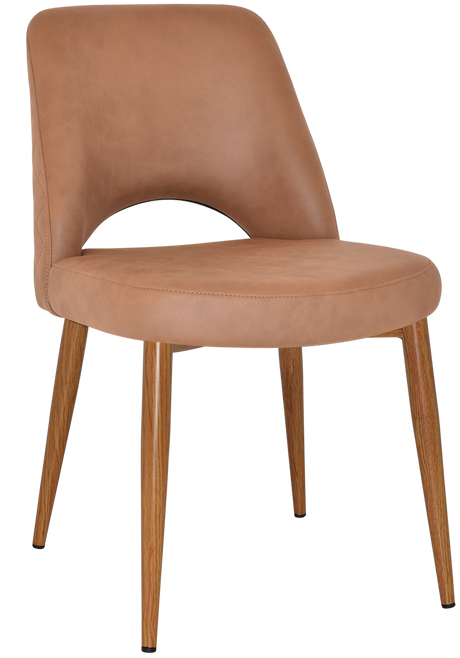 EZ Albury Oak Stained Metal Leg Upholstered Hospitality Dining Chair
