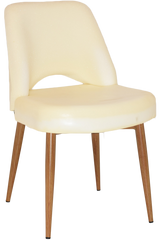 EZ Albury Oak Stained Metal Leg Upholstered Hospitality Dining Chair