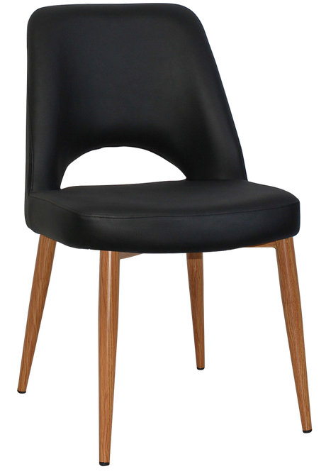 EZ Albury Oak Stained Metal Leg Upholstered Hospitality Dining Chair