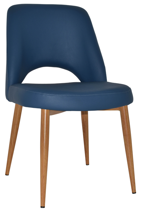 EZ Albury Oak Stained Metal Leg Upholstered Hospitality Dining Chair